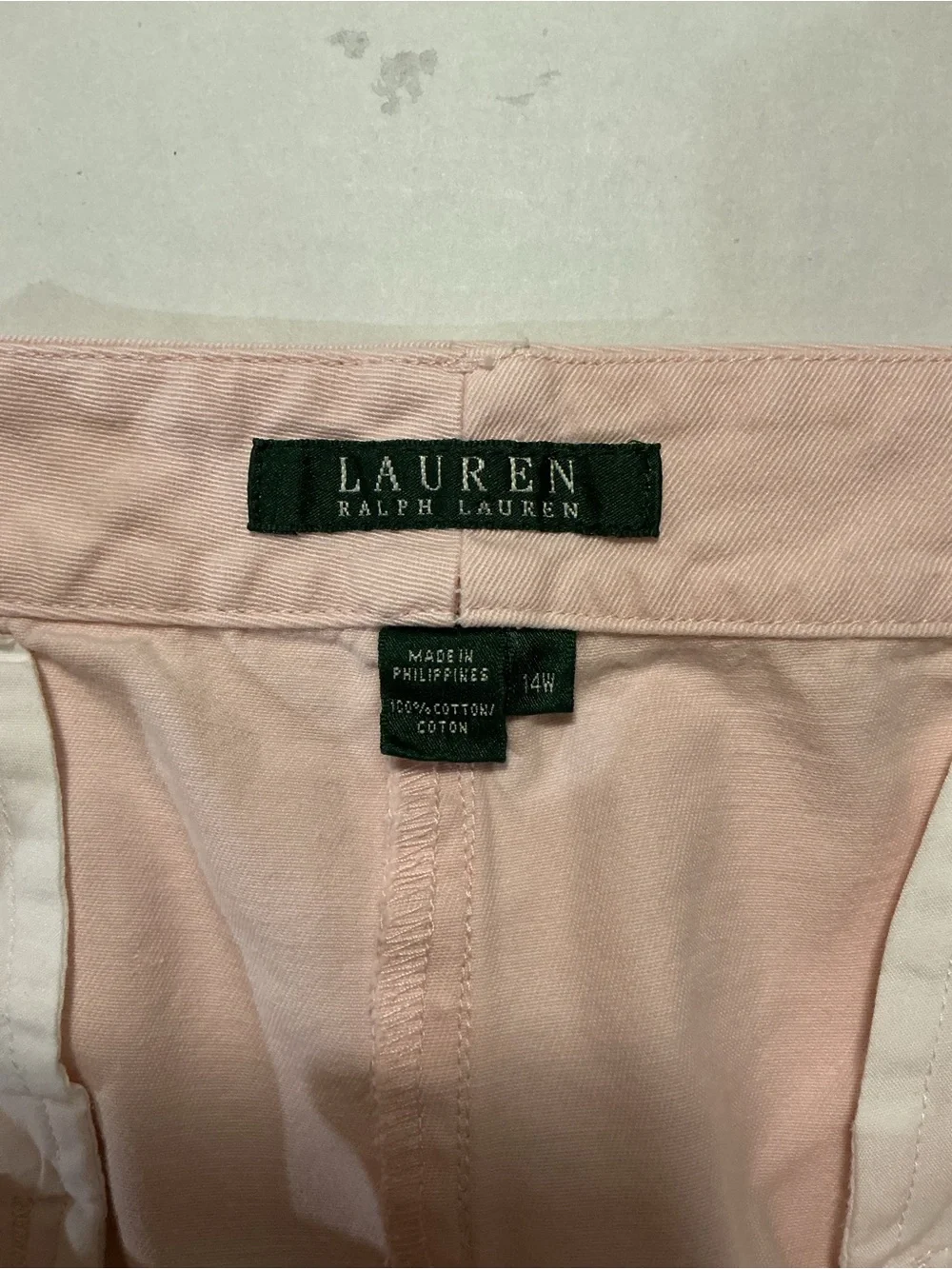 Lauren Ralph Lauren Women’s Twill Chino Shorts Light Pink High-Rise